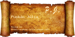 Puskás Júlia névjegykártya