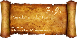 Puskás Júlia névjegykártya